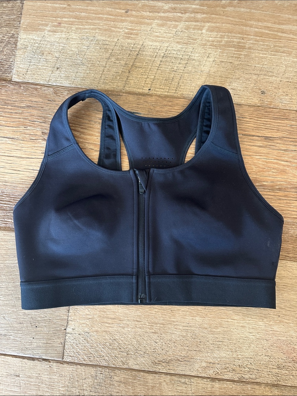Fabletics Black Front-Zip Sports Bra